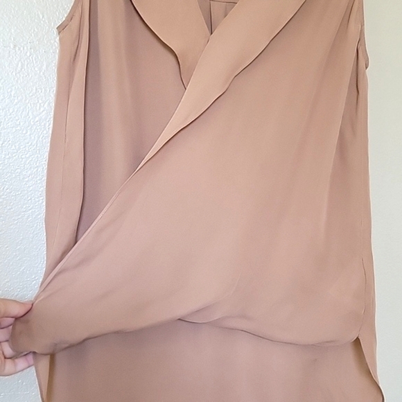 L'AGENCE Freja Mocha 100% Silk Draped Blouse - Size XS - Picture 4 of 9